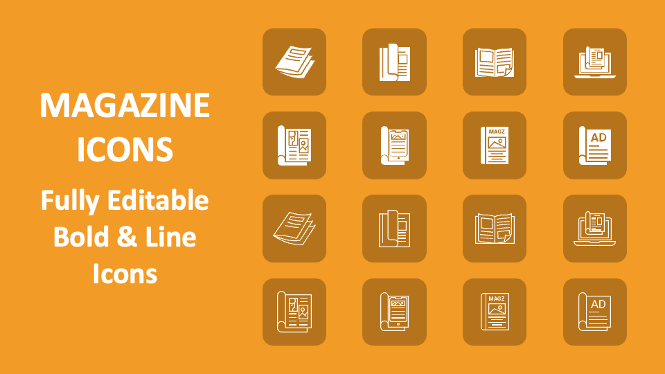 Magazine Icons for PowerPoint and Google Slides - PPT Slides