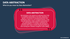 What do you mean by Data Abstraction? - Slide 1