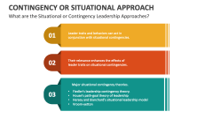 What are the Situational or Contingency Leadership Approaches? - Slide 1