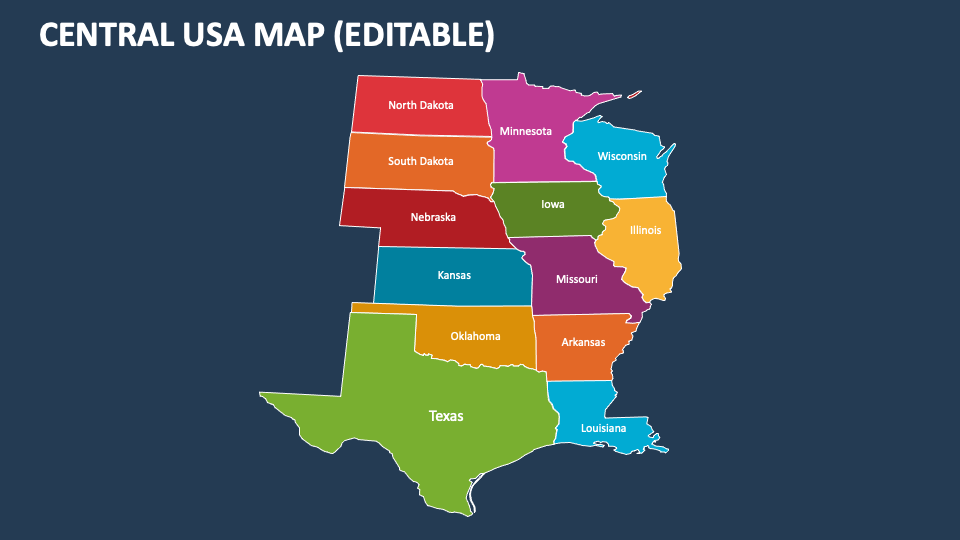 Central USA Map PowerPoint Presentation Slides PPT Template