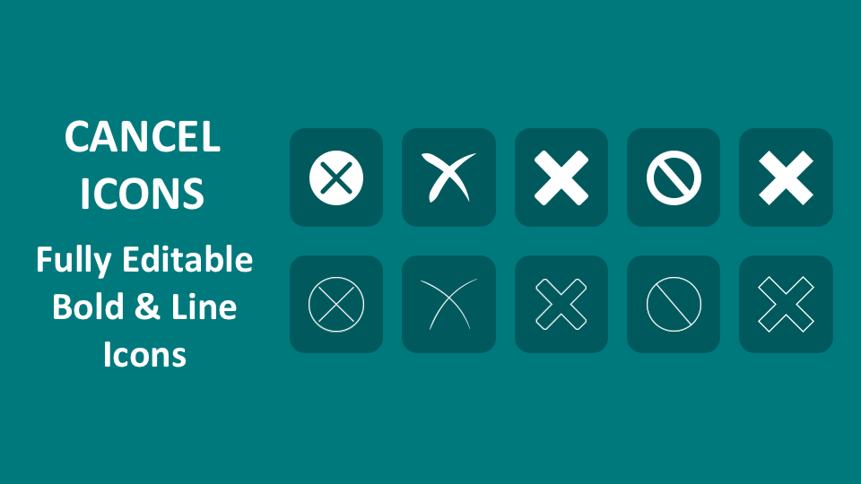 Cancel Icons PowerPoint Presentation Slides PPT Template