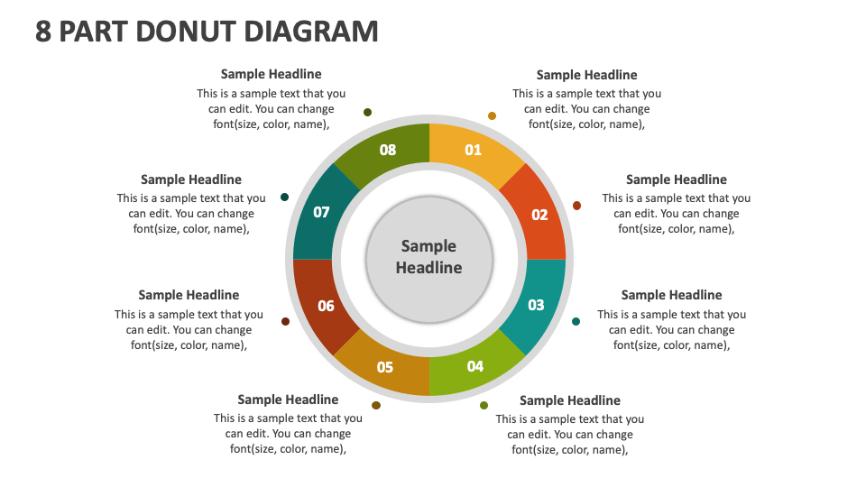 8 Part Donut Diagram - Slide