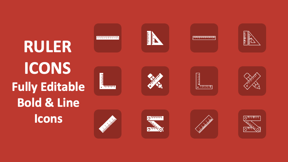 Ruler Icons for PowerPoint and Google Slides PPT Slides