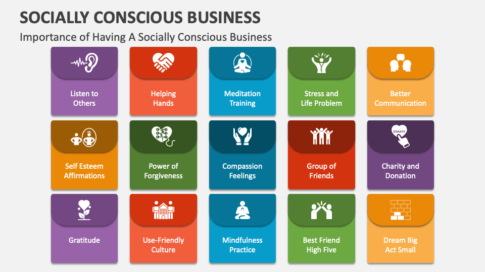 Business　PowerPoint　PPT　Socially　Slides　Presentation　Conscious　Template