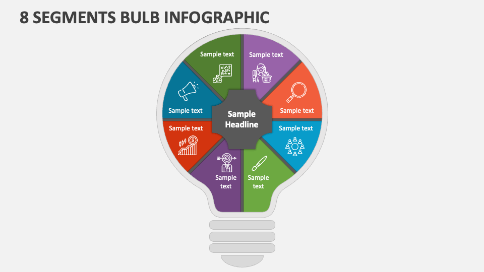 8 Segments Bulb Infographic - Slide