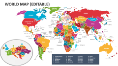 World Map (Editable) - Slide 1