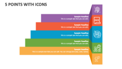 5 Points with Icons - Slide