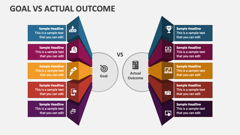Goal vs actual outcome powerpoint and google slides template ppt slides