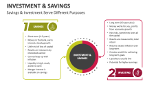 Savings & Investment Serve Different Purposes - Slide 1