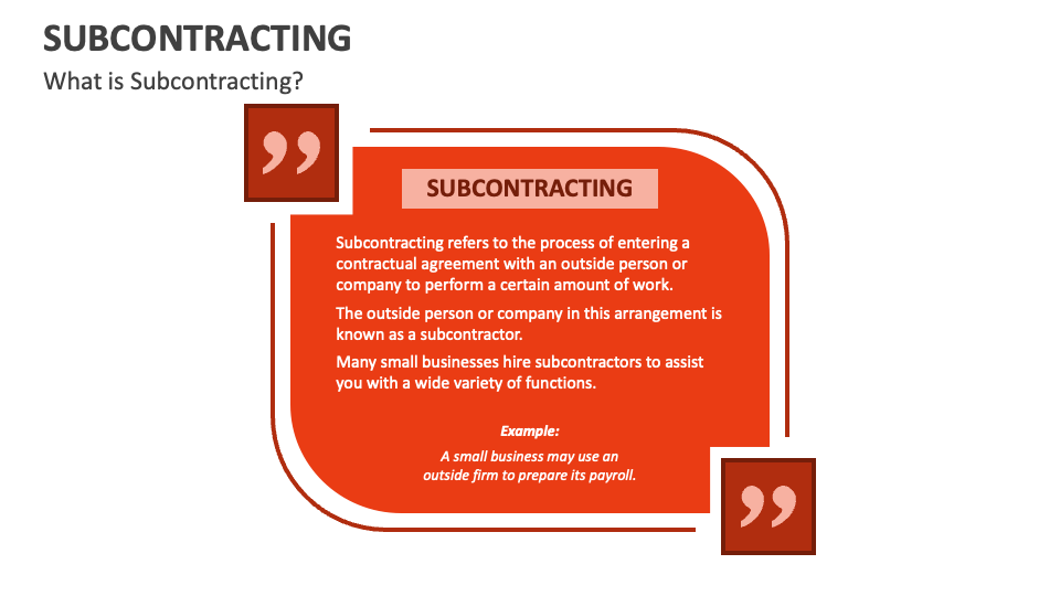 Subcontracting PowerPoint Presentation Slides PPT Template