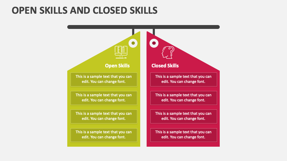 Open Skills and Closed Skills PowerPoint Presentation Slides PPT Template