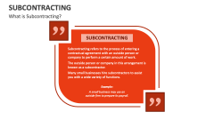 What is Subcontracting? - Slide 1