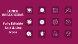 Lunch Break Icons - Slide 1