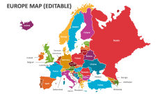 Europe Map (Editable) - Slide 1