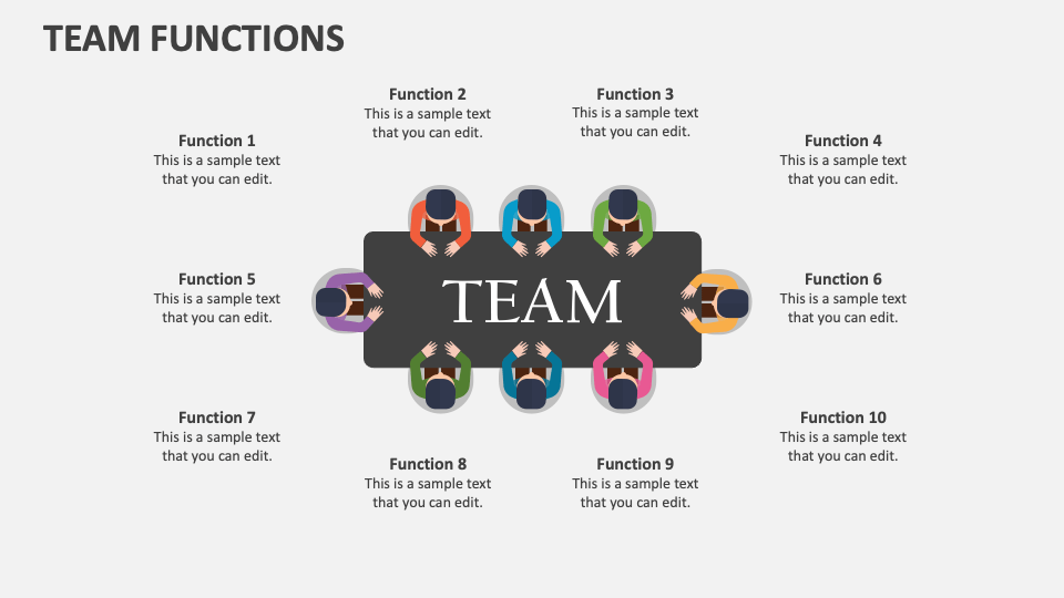 Team Functions PowerPoint and Google Slides Template - PPT Slides - The Team Functions Smoothly When All Team