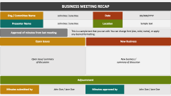 Business Meeting Recap - Slide 1