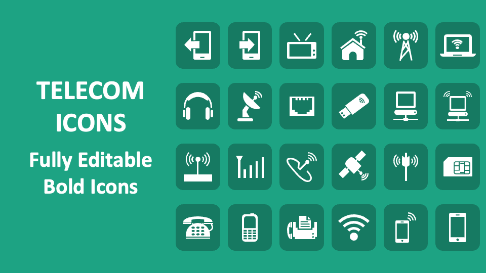Telecom Icons for PowerPoint and Google Slides - PPT Slides