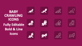 Baby Crawling Icons - Slide 1