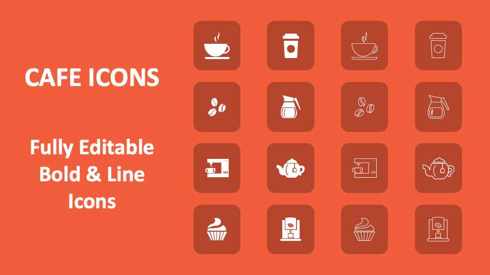 Cafe Icons for PowerPoint and Google Slides PPT Slides