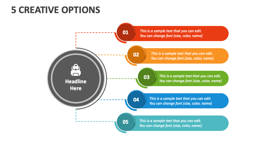 Free 5 Creative Options PowerPoint Presentation Template - Google Slides