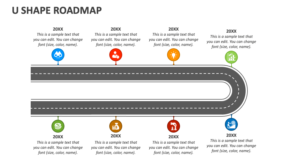 U Shape Roadmap PowerPoint and Google Slides Template - PPT Slides