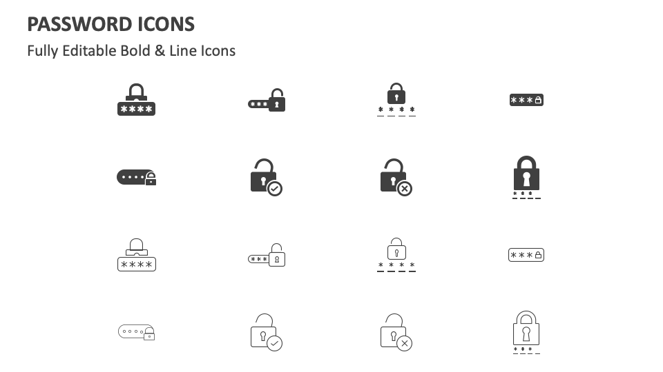 Password Icons for PowerPoint and Google Slides PPT Slides