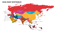 Asia Map (Editable) - Slide 1