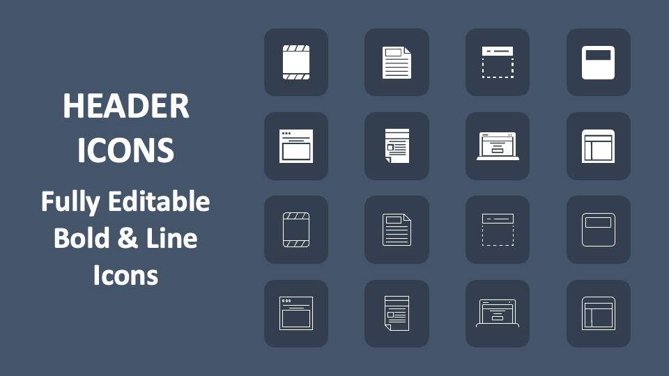 Header Icons for PowerPoint and Google Slides - PPT Slides