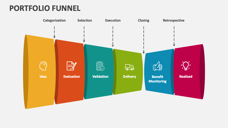 Portfolio funnel powerpoint presentation slides ppt template