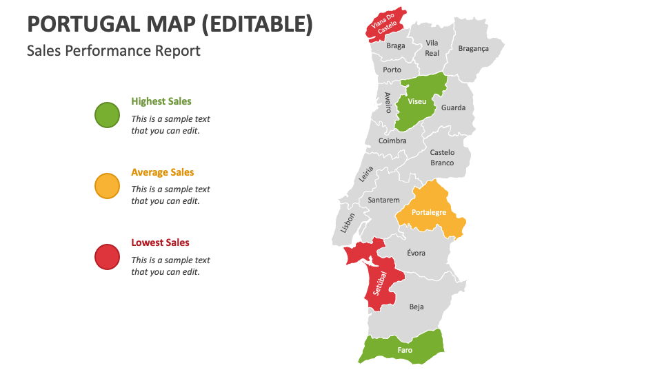Map of Portugal for PowerPoint and Google Slides