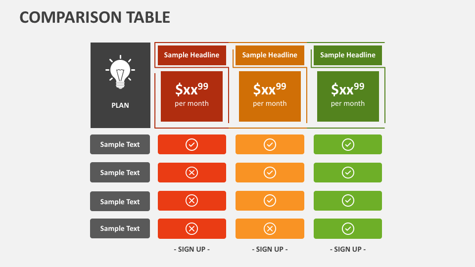 Comparison Tables - Slide 1