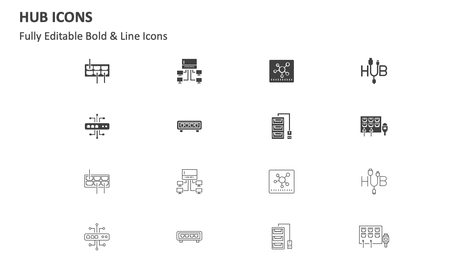 Hub Icons for PowerPoint and Google Slides - PPT Slides