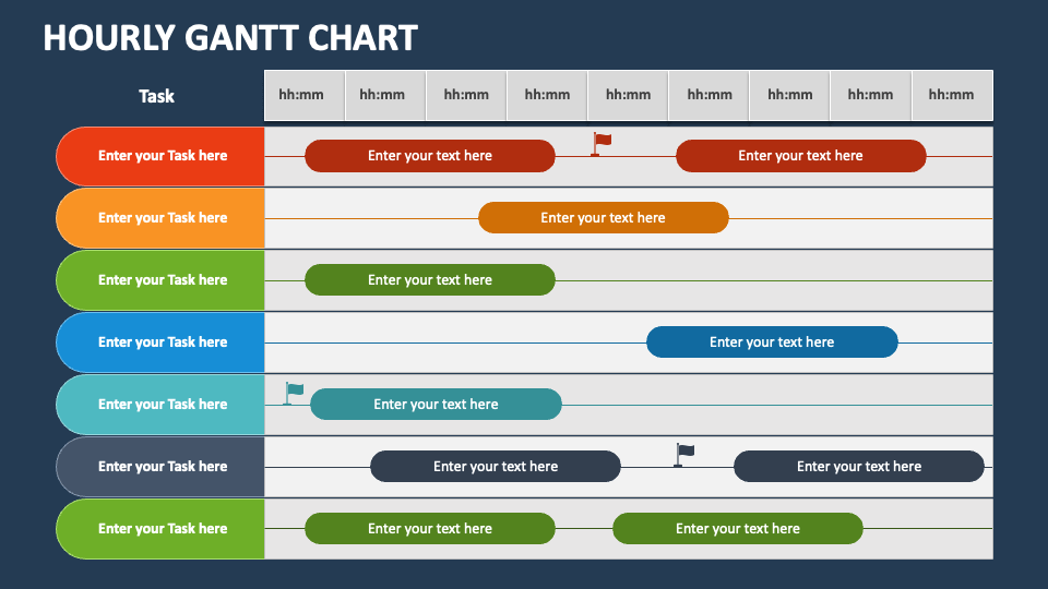 Hourly gantt chart powerpoint and google slides template ppt slides