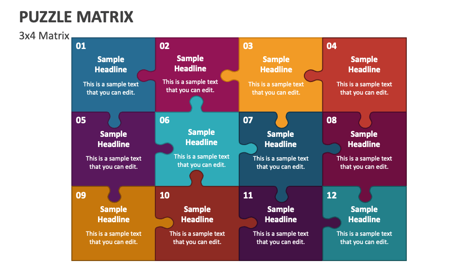 Puzzle Matrix PowerPoint Presentation Slides - PPT Template