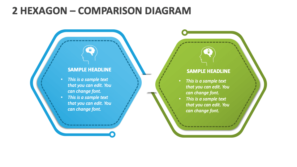 2 Hexagon - Comparison Diagram - Slide