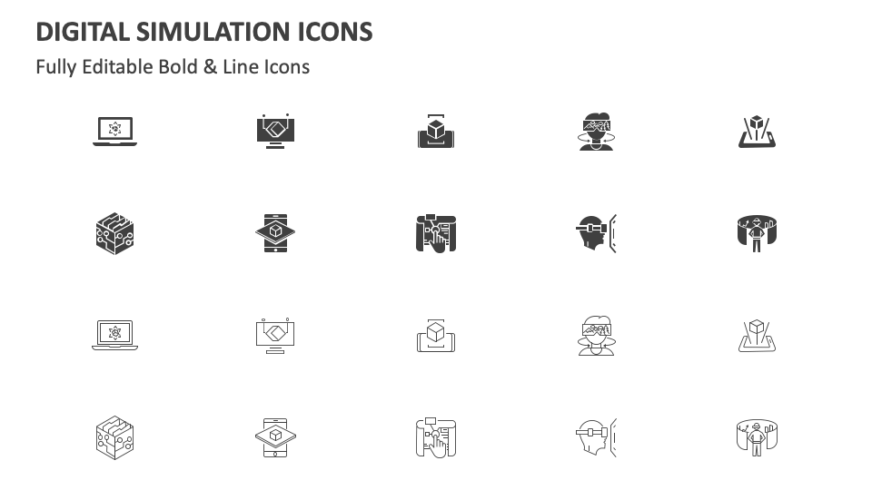 Digital Simulation Icons for PowerPoint and Google Slides - PPT Slides