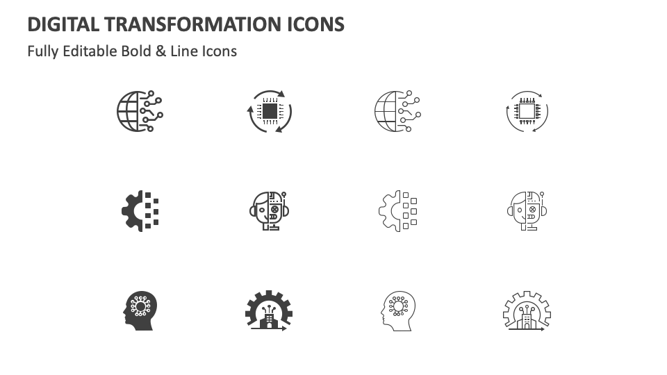 Digital Transformation Icons for PowerPoint and Google Slides - PPT Slides