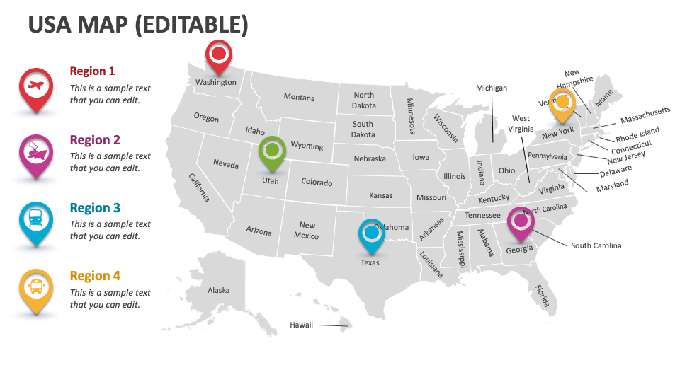 USA Map PowerPoint Presentation Slides PPT Template Usa Map Slide4