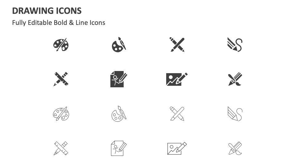 Drawing Icons for PowerPoint and Google Slides - PPT Slides