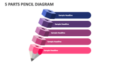 5 Parts Pencil Diagram - Slide