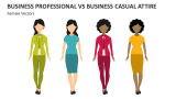 Business Professional Vs Business Casual Attire (Female Vectors) - Slide 3