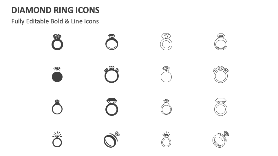 Diamond Ring Icons for PowerPoint and Google Slides PPT Slides