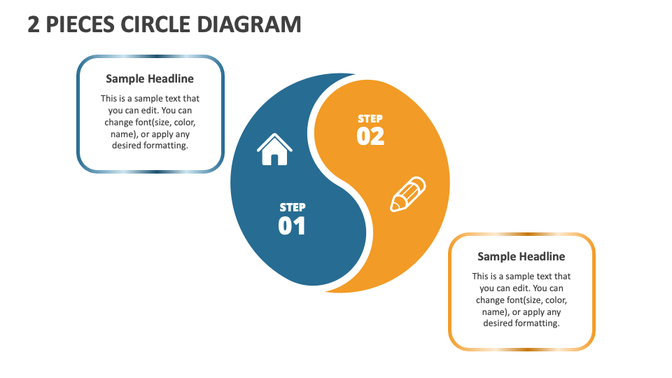 2 Pieces Circle Diagram PowerPoint Presentation Slides PPT Template