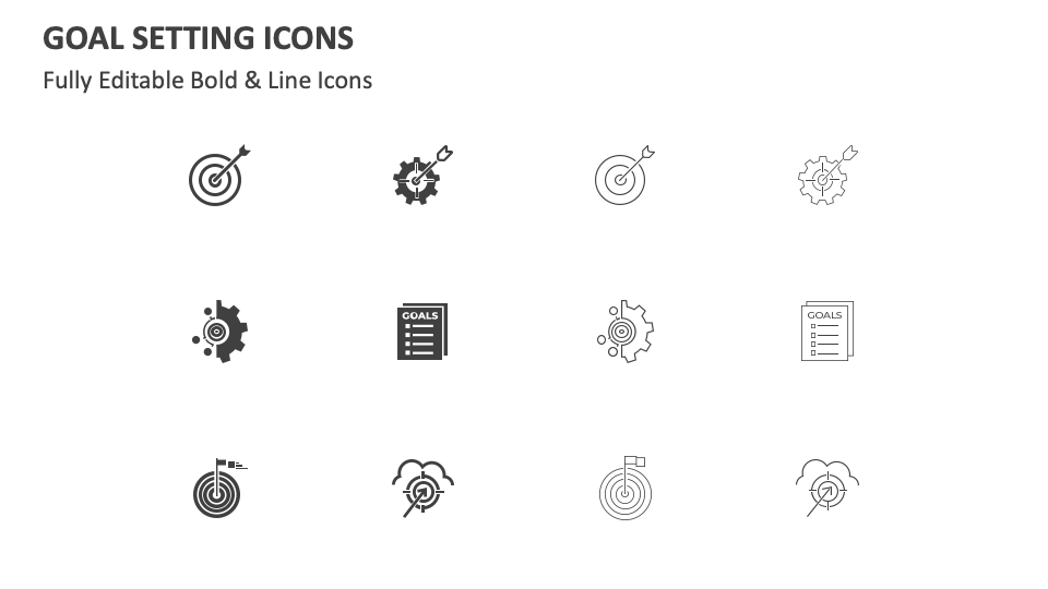 Goal Setting Icons for PowerPoint and Google Slides PPT Slides