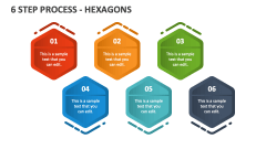 6 Step Process - Hexagons - Slide