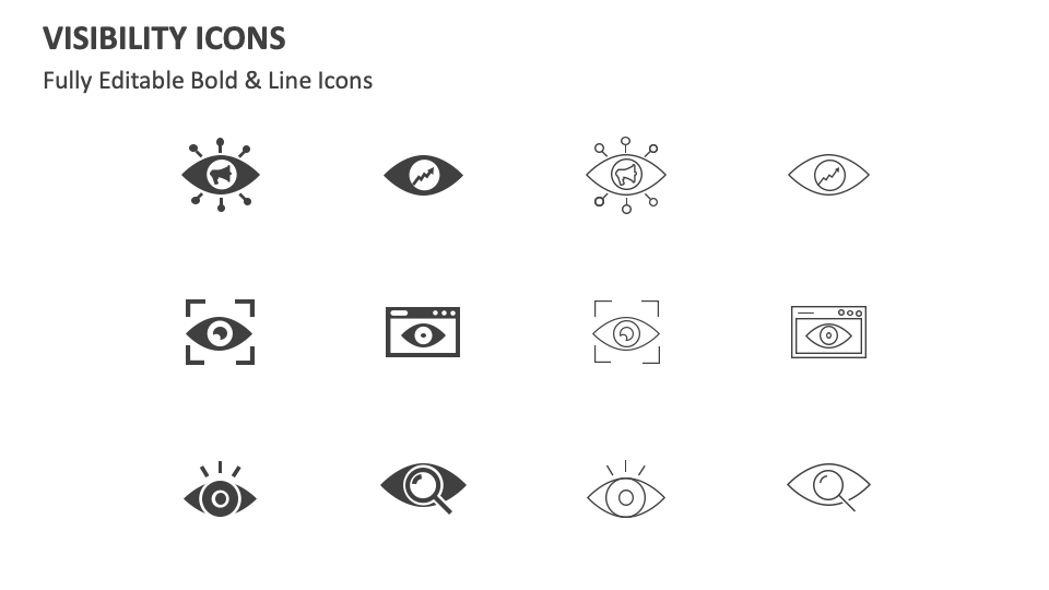 Visibility Icons for PowerPoint and Google Slides - PPT Slides