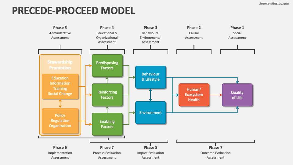PrecedeProceed Model PowerPoint and Google Slides Template PPT Slides