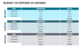 Budget Vs Expense Vs Savings - Slide 3