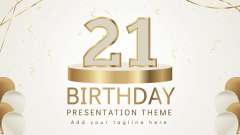 21st Birthday Presentation Template - Slide 1