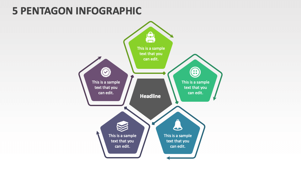 5 Pentagon Infographic - Slide 1